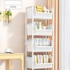 Тележка Книжная полка Кухонный стеллаж для хранения Кухонный уголок Узкий щелевой шкаф для хранения Ванная комната Гостиная Домашний органайзер