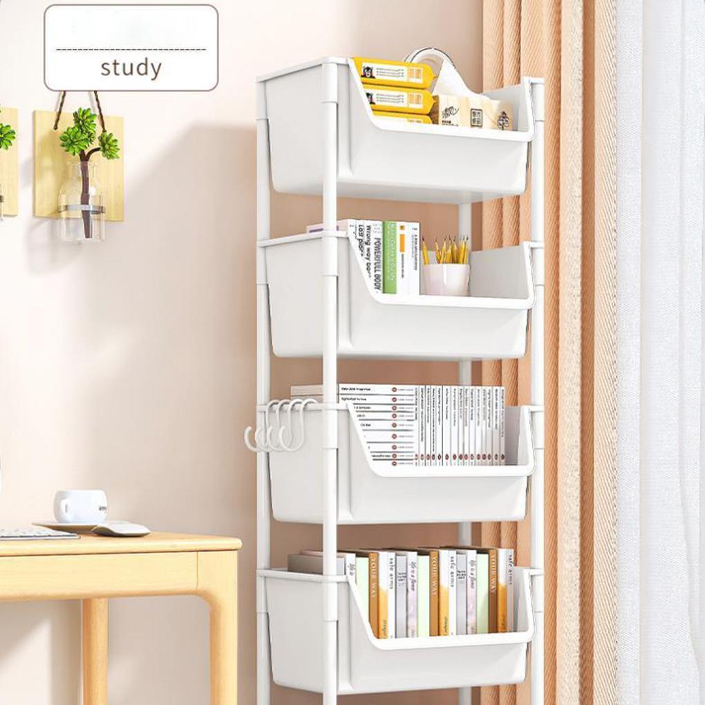 Тележка Книжная полка Кухонный стеллаж для хранения Кухонный уголок Узкий щелевой шкаф для хранения Ванная комната Гостиная Домашний органайзер