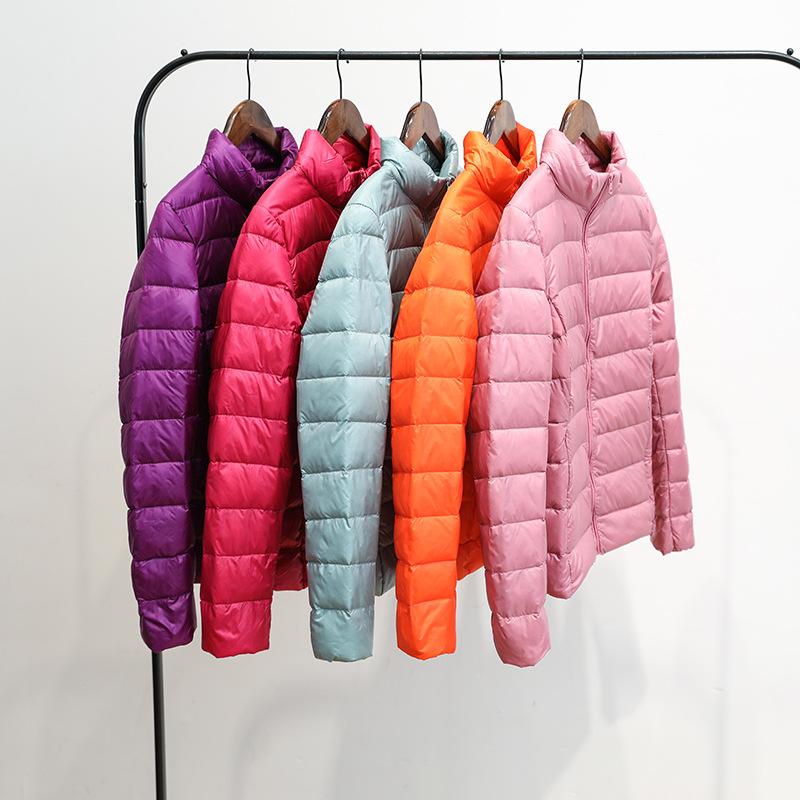 Ультра-легкая тонкая пуховая куртка больших размеров, женская осенне-зимняя тонкая короткая теплая белая куртка с капюшоном на утином пуху, женская верхняя одежда