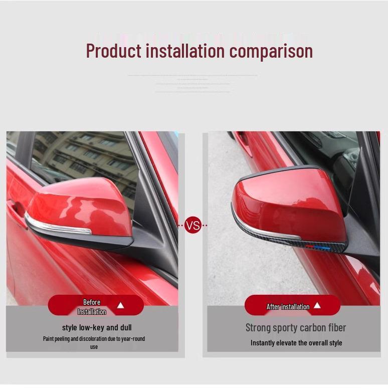 Защита зеркала заднего вида из углеродного волокна для BMW 123 серии, GT, 5 серии, X1, X3, X4, X5, X6 - Защитная декоративная накладка от столкновений и царапин