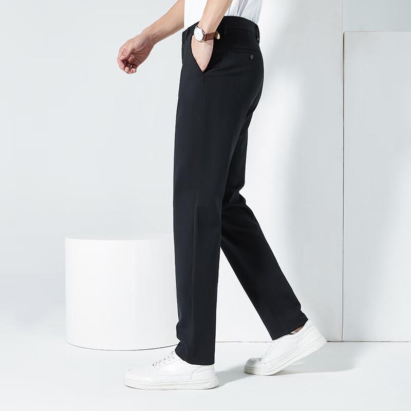 Fengxun Men's Thickened Straight-Leg Business Casual Pants