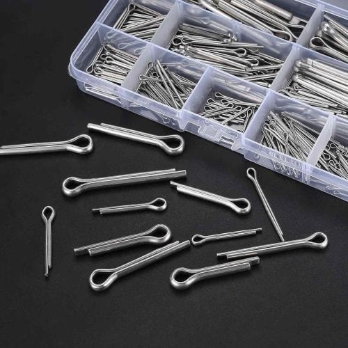 Cotter Pins, 15 Sizes, Set of 420, Clips, Cotter Pins, 304 Stainless Steel, for Automotive, Motorcycle Maintenance, Machinery, and More, Many Small Si
