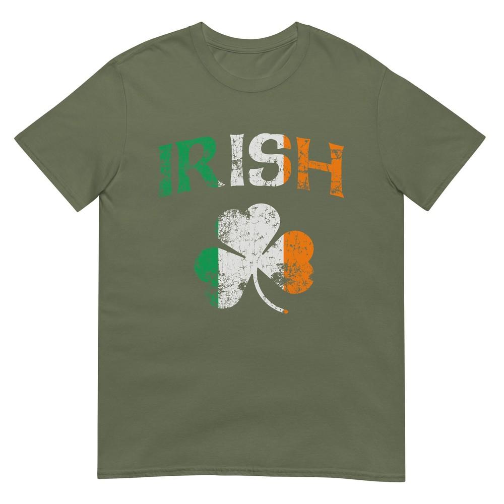 Irish Shamrock Ireland Flag St Patricks Day Vintage Fade Tshirt
