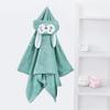 Hooded Baby Towel Button-up Absorbent Bathrobe Cartoon Animal Coral Velvet Cape Towel for Girls Boys Toddlers Home Pool Use