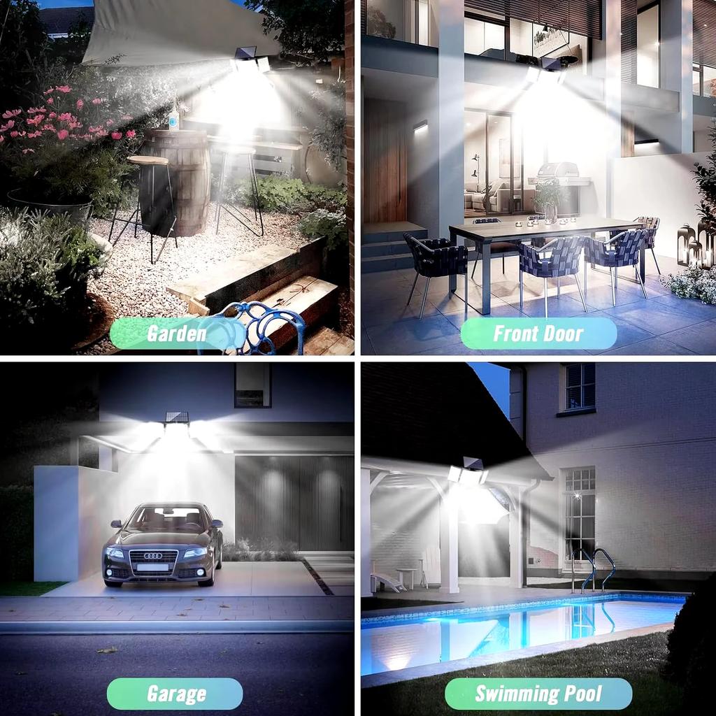 234/280 LED Solar Lights for Outside Motion Sensor Solar Flood Lights Waterproof Solar Powered Security Spot Garden Wall Lights
