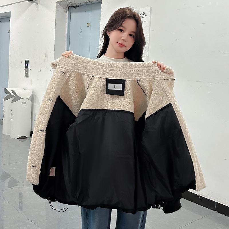 PU leather leave-in cotton clothes, Italian casual style in winter, short women's thickened cotton-padded jackets are trendy
