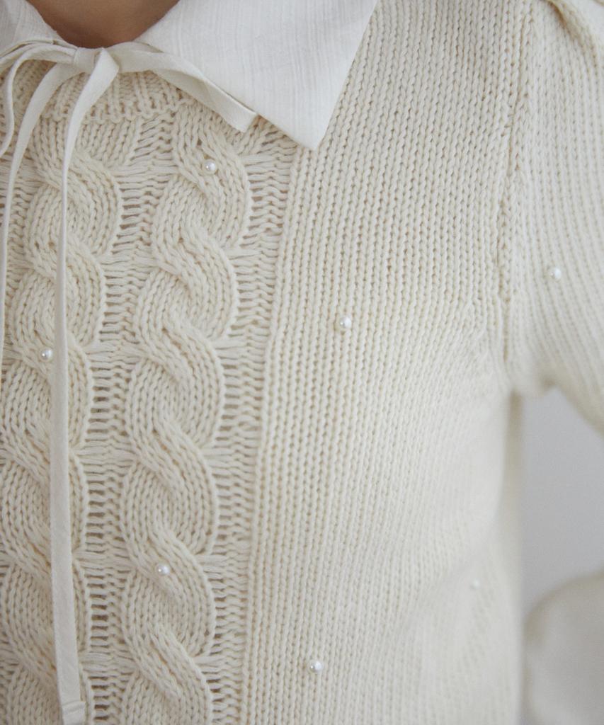 WIOE Pearl Half Knit_Ivory