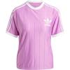 adidas Женская повседневная футболка Originals Adicolor в полоску с логотипом, с коротким рукавом, фиолетовая, IY7226