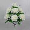 12Heads Silk Rose Artificial Flowers Fake Bouquet Wedding Party Home Grave Decor