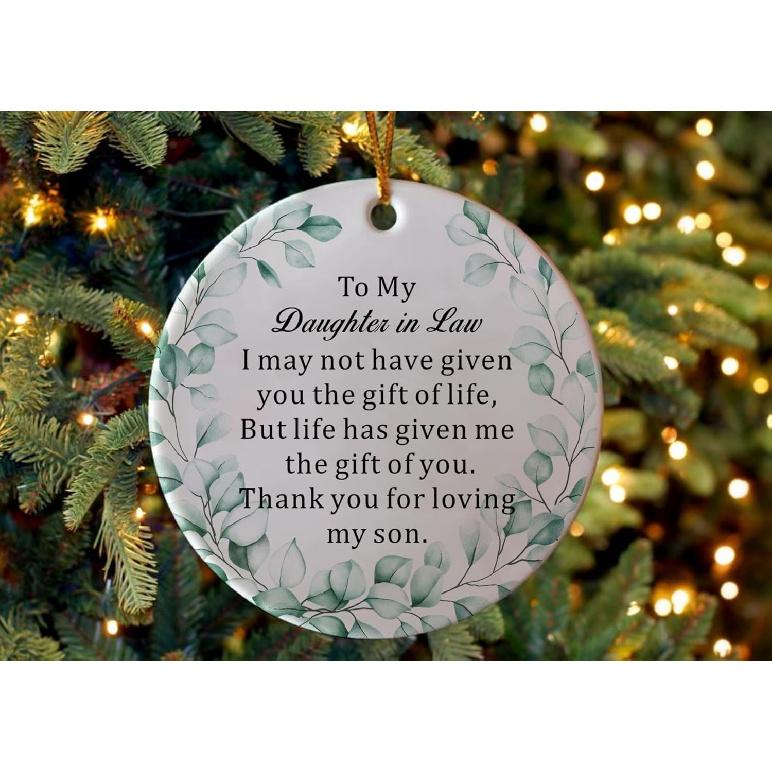 to My Daughter in Law Christmas Ornaments, Daughter-in-Law Christmas Ornament Gifts, Two-Side Printed 3'' Christmas Ornament for Christmas Tree,