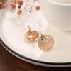 Kinel Rose Gold Round Big Earrings For Women