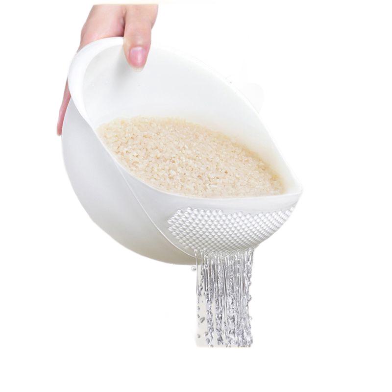 Multifunctional Kitchen Drain Basket and Rice Washing Sieve with Fine Holes - No Rice Leakage, PP Material, for Washing Vegetables/Fruit and Storage.