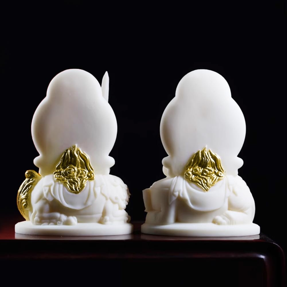 YUYAKESHI Bodhisattva Figurine, Samantabhadra and Manjusri, Decorative Statue, Feng Shui Charm, Principal Deity, Good Luck Prayer, Coconut Fruit,