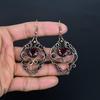 Red Garnet Jewelry, 999 Copper Wire Wrapped Earrings, Handmade Gemstone Jewelry Earrings For Memorial Day
