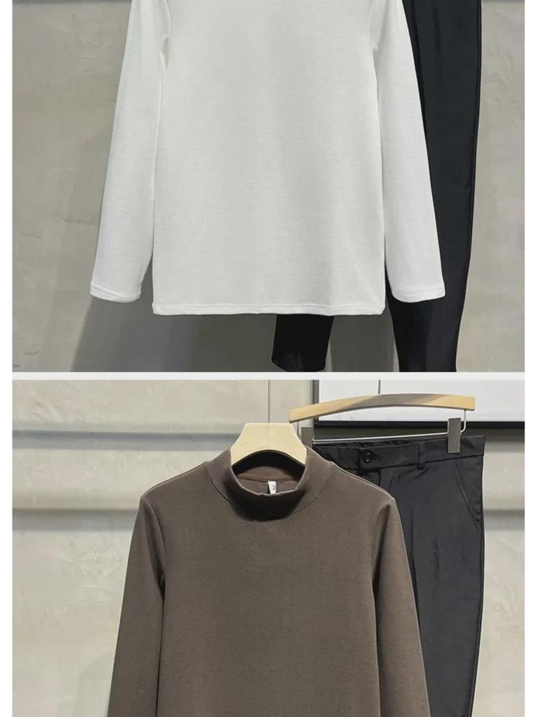 Мужская приталенная однотонная двухсторонняя бархатная рубашка с длинными рукавами на осень