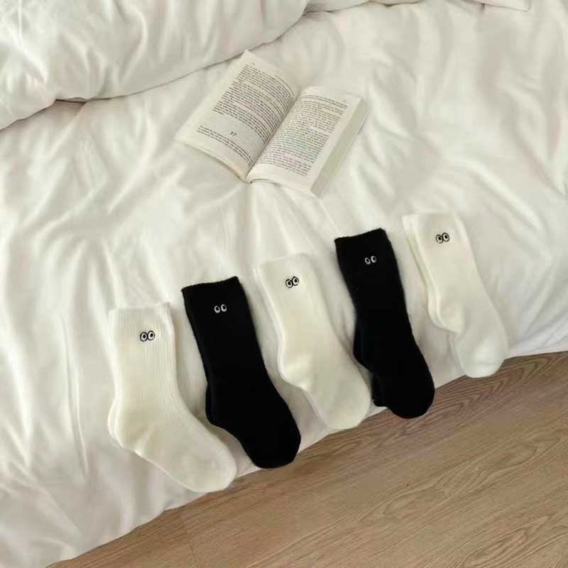 Женские теплые носки, зимние утепленные белые носки, милые носки Kawaii Y2k, элегантные носки для девочек в стиле аниме, черные носки в стиле Лолиты с героями мультфильмов Harajuku