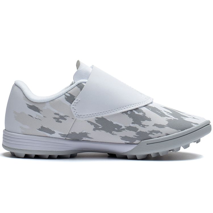 Детские футбольные бутсы Li Ning из искусственной кожи с цветными блоками, удобные, легкие, дышащие, с низким верхом, детские кроссовки серо-белого цвета ASTT008-3