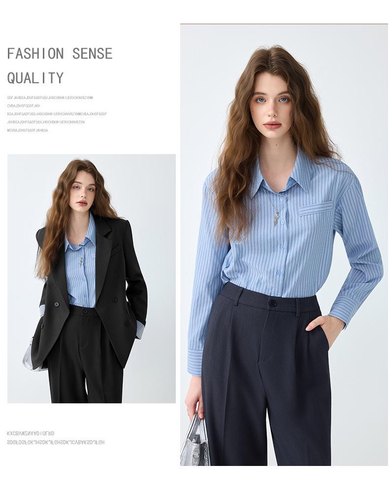 Женский повседневный костюм высокого класса: Осенний профессиональный стиль с темпераментом, включает куртку и брюки палаццо