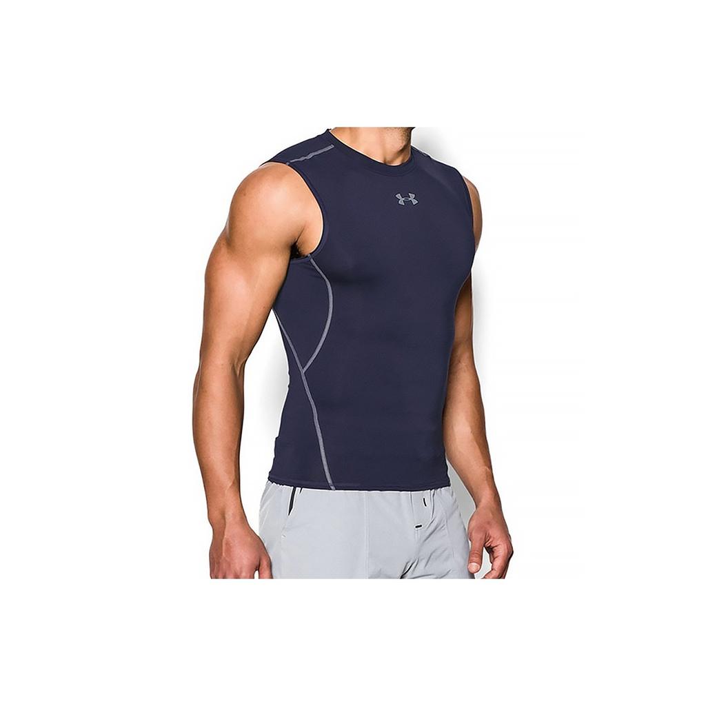 Under Armour Ua Regular Fit Дышащая компрессионная спортивная рубашка Мужская топы Темно-синяя 1257469-410