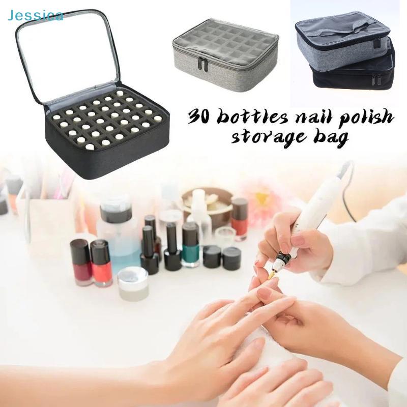 30-Slot Nail Polish Organizer Case | Removable Foam Interior Storage Box For 0.5 Fl.Oz Nail Lacquers