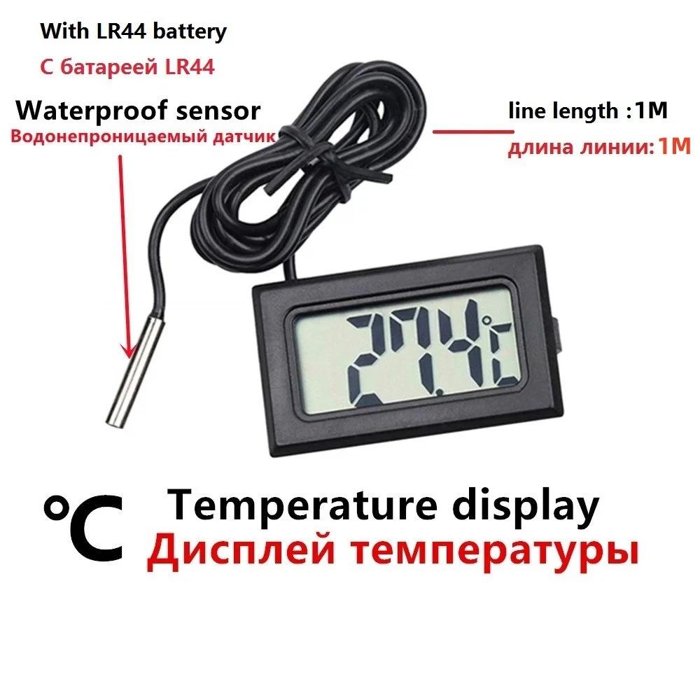 Мини цифровой ЖК-термометр для морозильной камеры - 50-110℃, термометр для холодильника, водонепроницаемый зонд для помещений и улицы