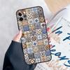 Boho Tile Mosaic Aesthetic Phone Case For iPhone 16 Pro Max 11 12 13 Mini 14 15 Pro Max XR 15 16 Plus 16e Cover Coque