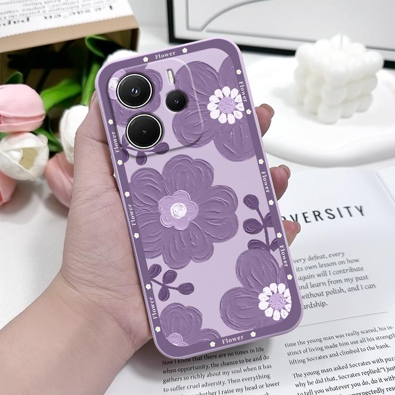 Чехол для телефона 'Spoony Flowers' для Xiaomi Redmi Note 14 13 12 12S 11 11S 10 10S 9 9S 14C Pro Plus 4G 5G Жидкий силиконовый чехол