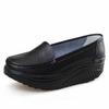 Women's Fashion Casual Solid Slip On Wedges Thick Bottom Platforms Work Shoes
