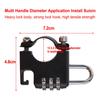 Car Helmet Lock 3 Digits Password Aluminum Alloy Gasket
