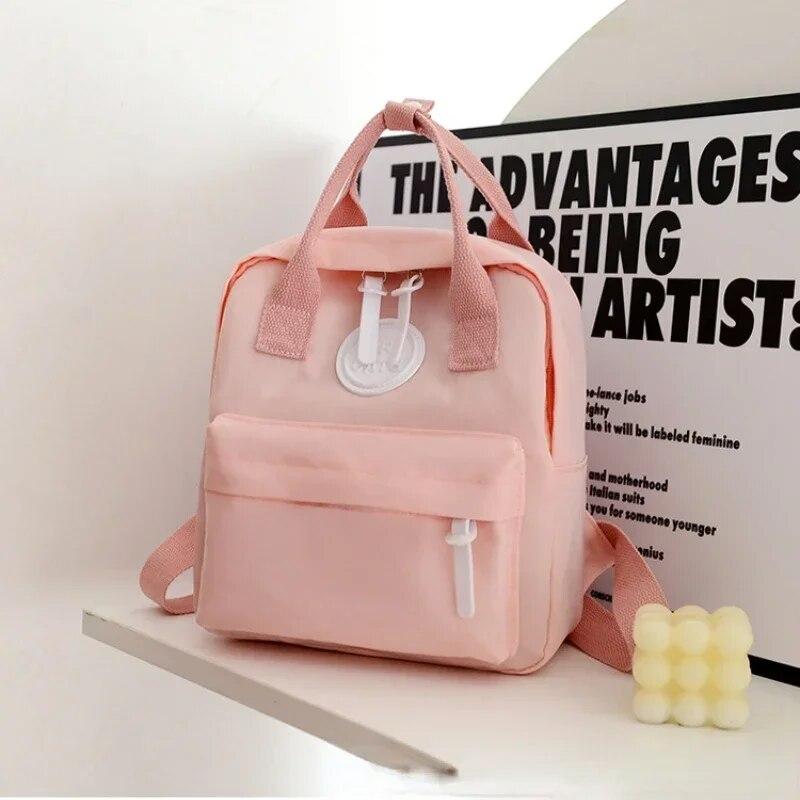 New Mini Parent-Child Simple Canvas Mommy Bag Backpack School Bag Women's Small Backpack Female Satchel Diaper Bag Baby