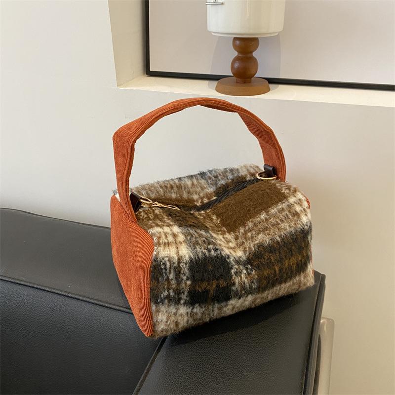 Клетчатая модная осенне-зимняя новая сумочка 2025 сумка через плечо, сумка-мессенджер, сумка-подушка, повседневная