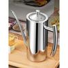 Масленка из нержавеющей стали SUS304, герметичная бутылка-кувшинчик с носиком для легкого и точного наливания оливкового масла, уксуса и жира