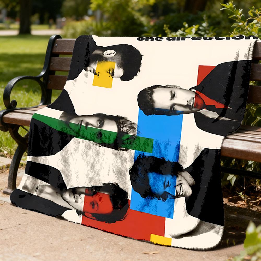 1pc One Direction Outdoor Personalized Flannel Blanket, Soft, Lightweight Personalized Flannel Blanket, Digital Printing,