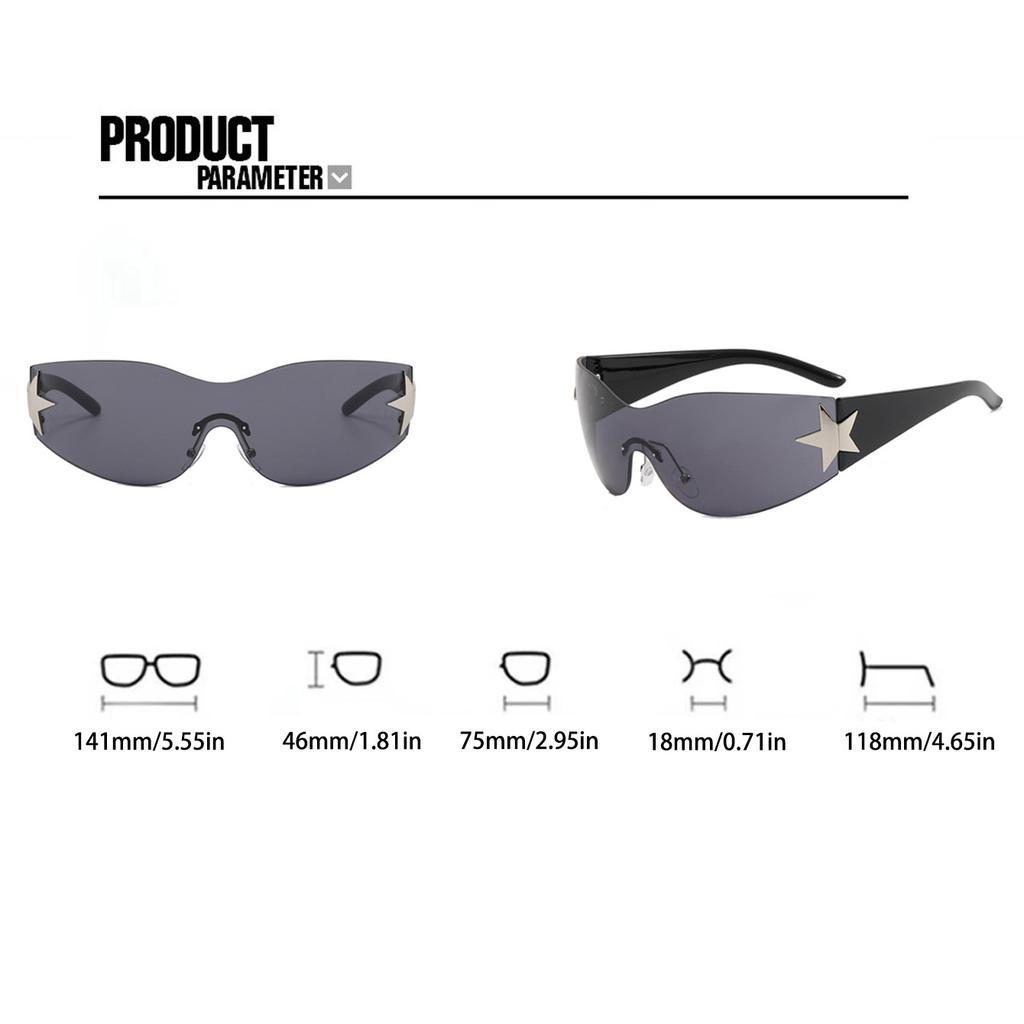 Спортивные солнцезащитные очки цельной конструкции для мужчин и женщин, без оправы, для личности, Y2K, роскошные, фестивальные солнцезащитные очки