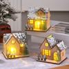 Glowing Christmas Cabin House With Led Lights Christmas Story Village Houses Festival Ornament Christmas Atmospheres Decor Props