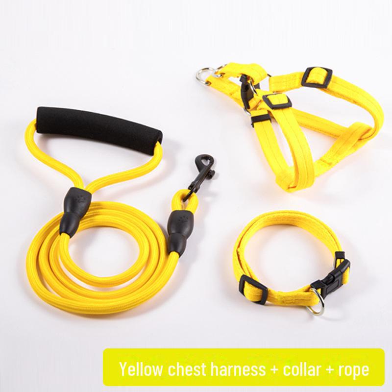 Регулируемый комплект поводка и ошейника для маленьких, средних и крупных собак - Идеально подходит для выгула домашних питомцев, таких как тедди и золотистый ретривер