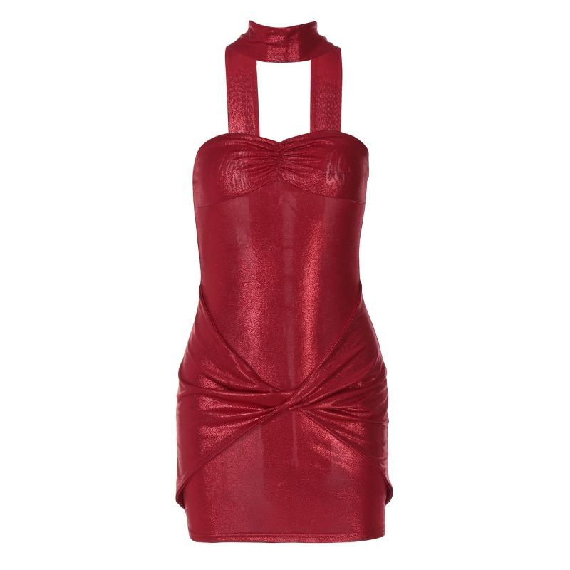 Ночное шоу сексуальное V-образным вырезом с глубоким вырезом чистое желание вытереть грудь тонкое похудение сумка ягодицы платье женщины