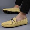 Fashion 2025 Spring Summer Men's Dress Shoes White Loafers Leather Casual Shoes Slip On Moccasin Shoes Fashion Hollow Out Design Shoes