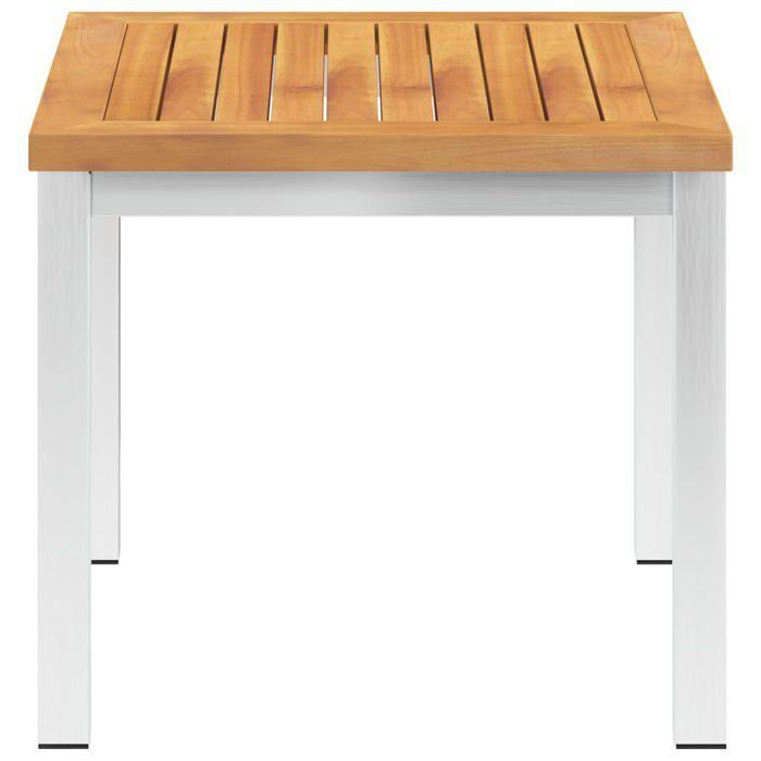 VidaXL Table d'Appoint de Jardin Table Basse de Piscine Table d'Appoint de Patio Extérieur 45x45x38 cm Acier Inoxydable 46492