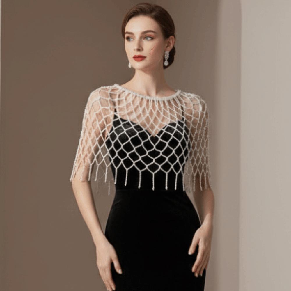 Elegant Pearl Waist Chain French Style Beaded Belt Pearls Tassel Shawl Girlfriend Gift