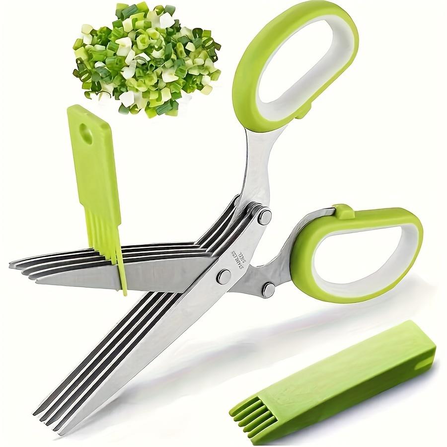 1 Set of Five Layer Stainless Steel Scallion Scissors Multifunctional Multi-Layer Seaweed Vegetable Kitchen Scissors5