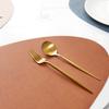 square cloth pattern double-sided two-color leather placemat household tea mat waterproof and oil-proof dining table mat thermal insulation mat