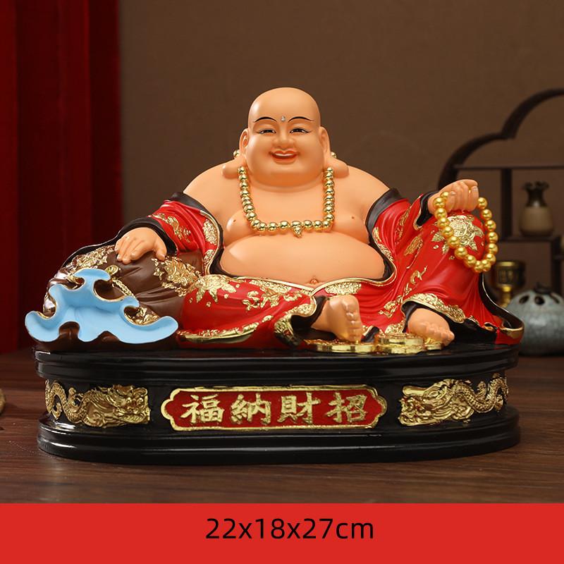 Home Decoration Accessories Wealth Recruiting Maitreya Buddha Ornament Offering Buddha Statues At Home Resin Handicrafts 1pcs