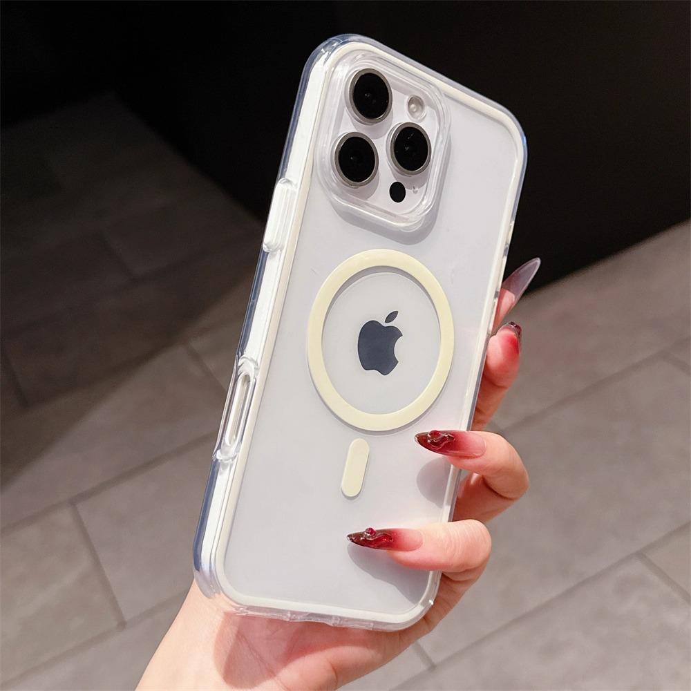 Роскошный прозрачный чехол Magsafe для iPhone 16 15 14 13 12 11 Pro Max Plus, прозрачный магнитный бампер, задние крышки