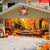 1pc Autumn Harvest Garage Door Banner - Colorful Maple Leaf and Pumpkin Patterns