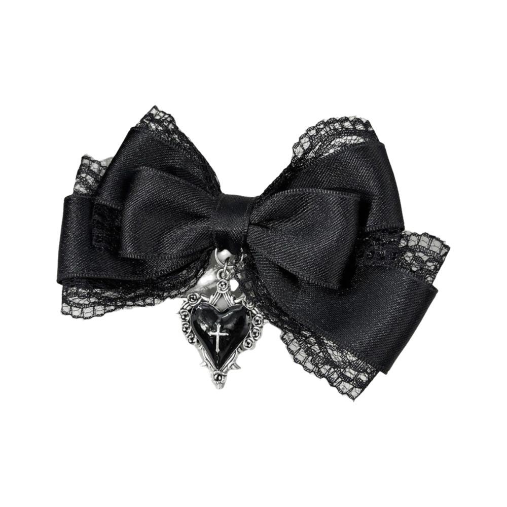 Ribbon Cute Duckbill Clip Gothic Hair Barrettes Sweet Bow Hair Clip Women