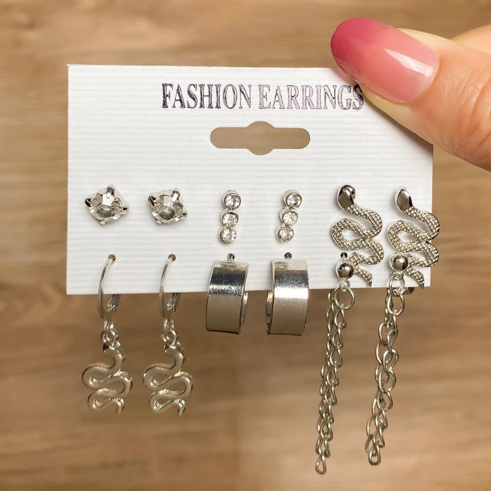 European and American style resin earring set for women French INS High-end vintage pearl earrings and studs