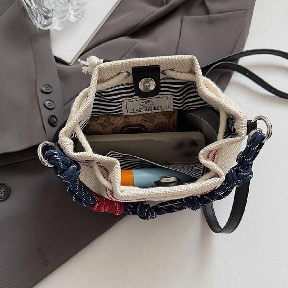 Purse Retro Canvas Bucket Bags Crossbody Bag Drawstring Bucket Bag  Girls