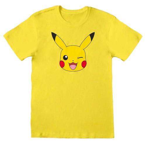 Pokemon Unisex Adult Pikachu Face T-Shirt