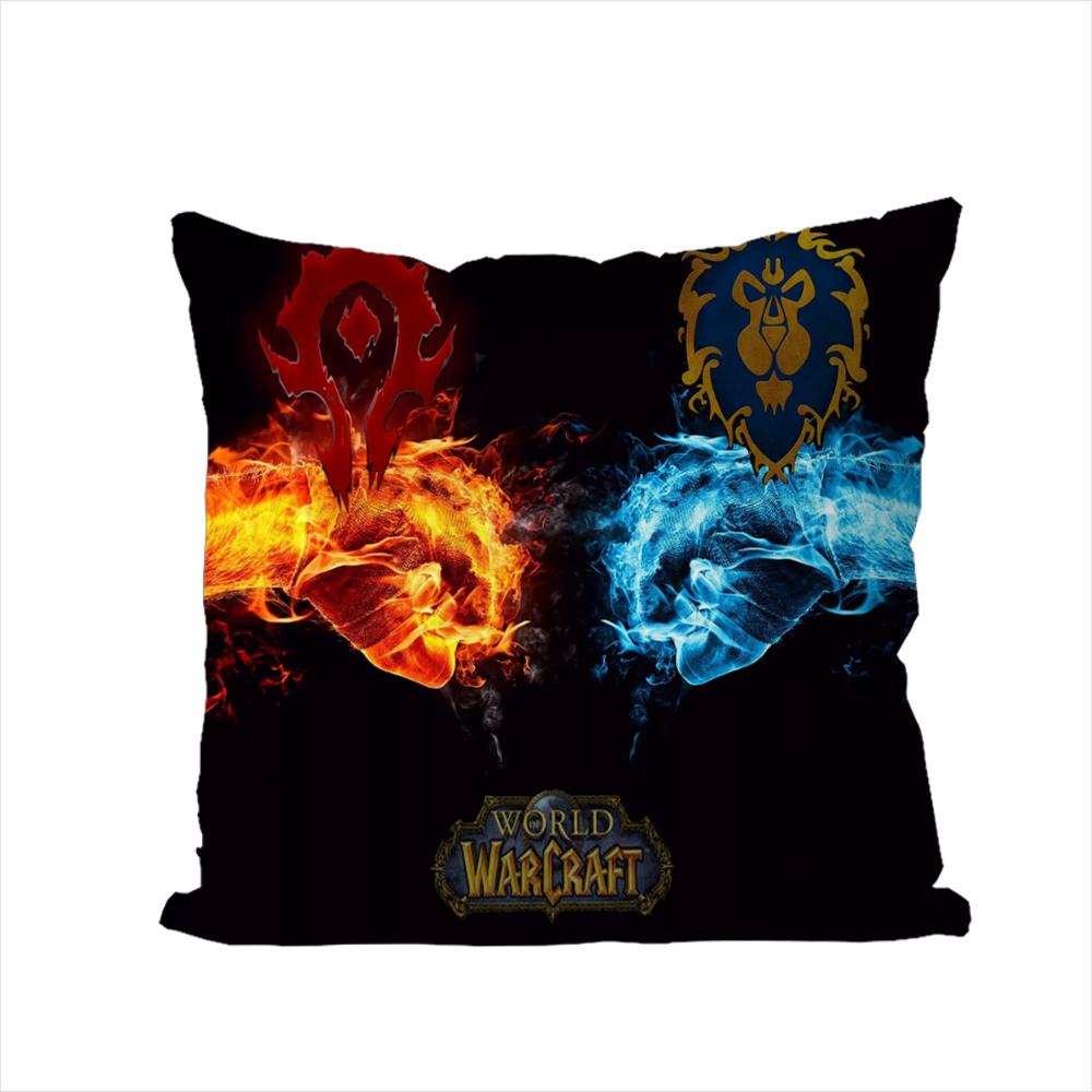 Чехол для подушки World Of Warcraft WOW для автомобиля, дивана, декоративный домашний, двусторонний принт, плюшевый квадратный декоративный пилотный чехол для подушки